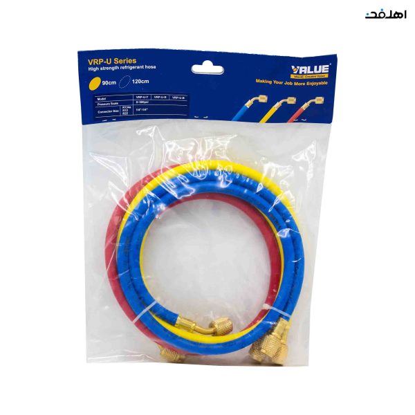 شیلنگ منیفولد سرویس VALUE مجموعه سه عددی 90 سانت 1/4(R22)